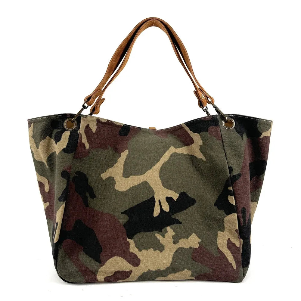 Sac cabas en croûte de cuir WOODLAND M81 Camel