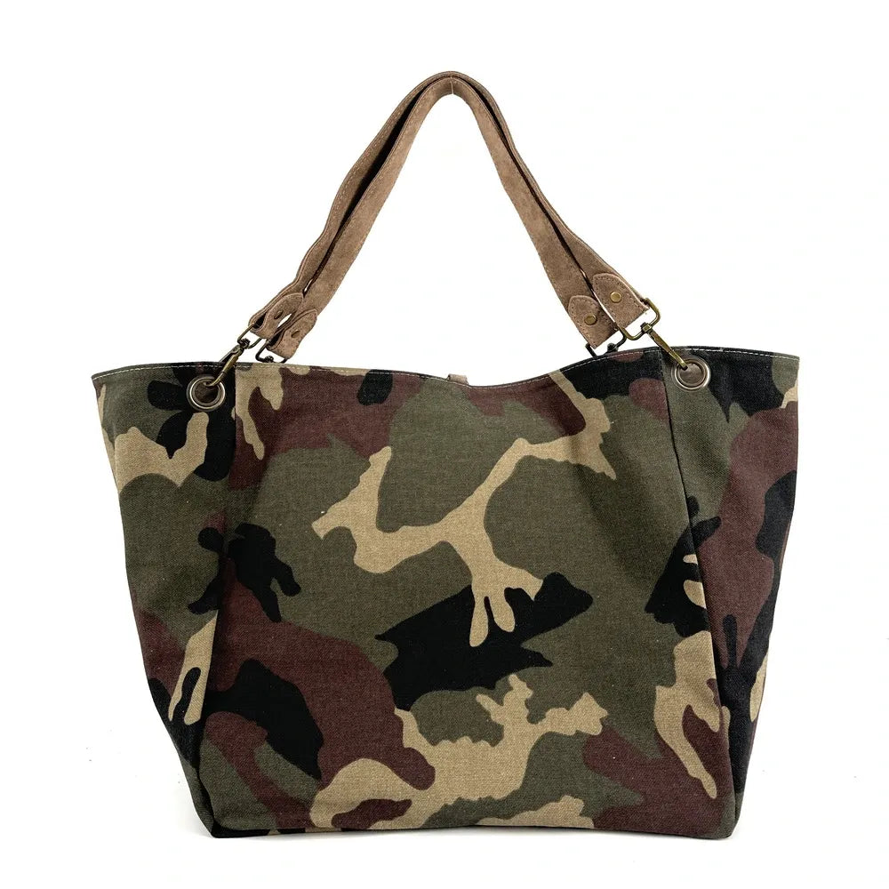 Sac cabas en croûte de cuir WOODLAND M81 Taupe