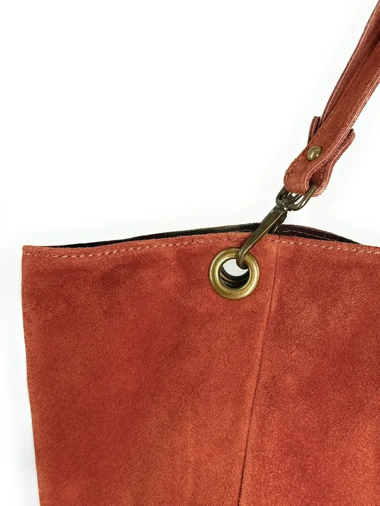 Sac cabas en croûte de cuir WOODLAND M81 Rouge brique