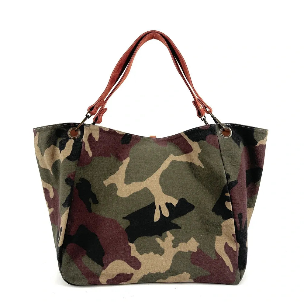 Sac cabas en croûte de cuir WOODLAND M81 Rouge brique