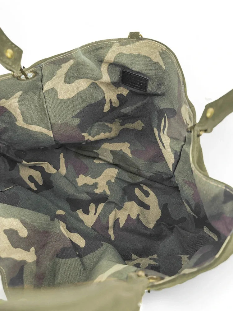 Sac cabas en croûte de cuir WOODLAND M81 Kaki