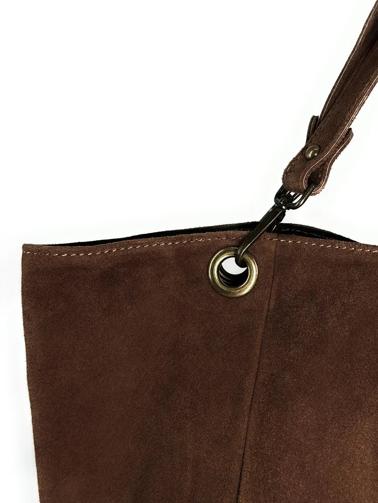 Sac cabas en croûte de cuir WOODLAND M81 Chocolat