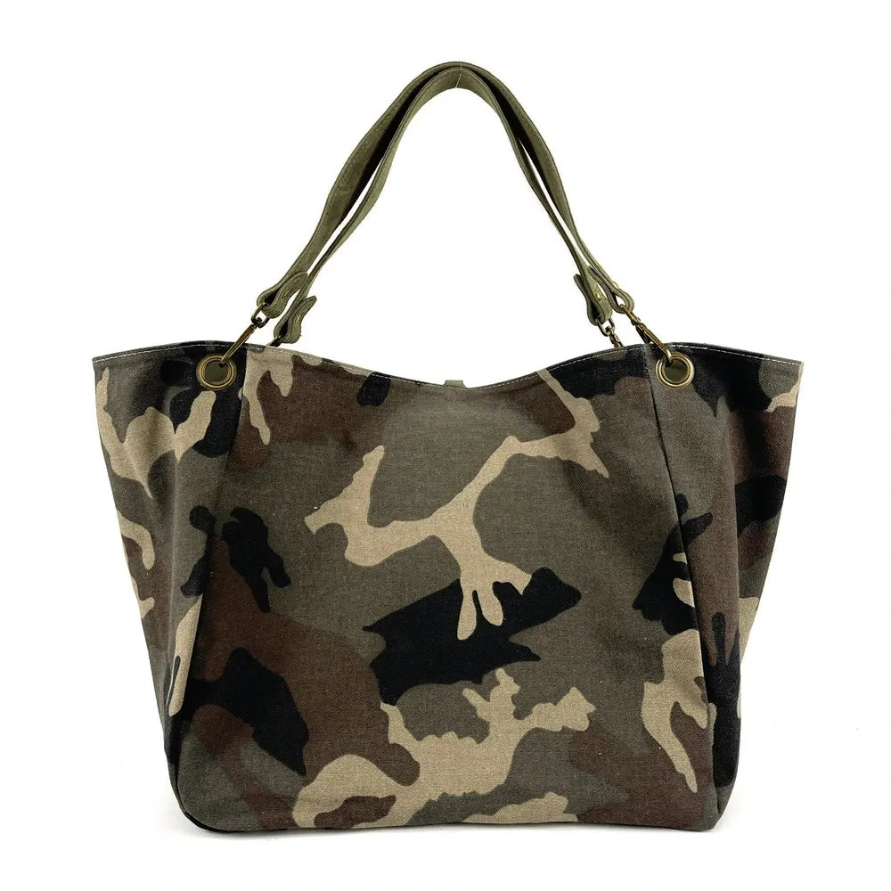Sac cabas en croûte de cuir WOODLAND M81 Kaki