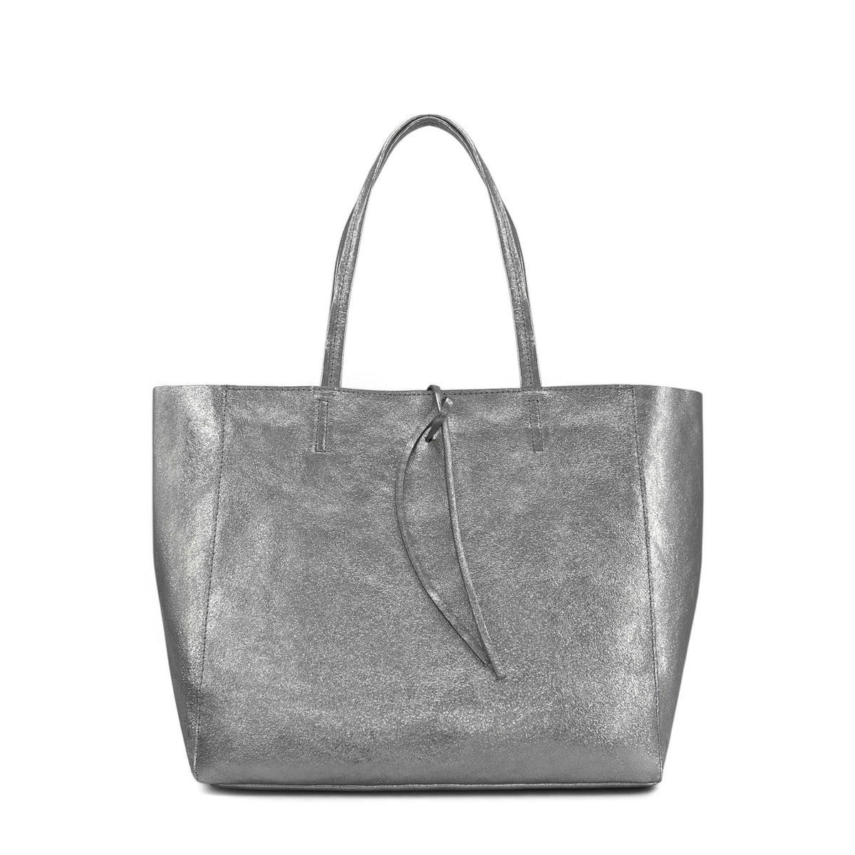 Shopper in pelle metallizzata HOBART Argento chiaro