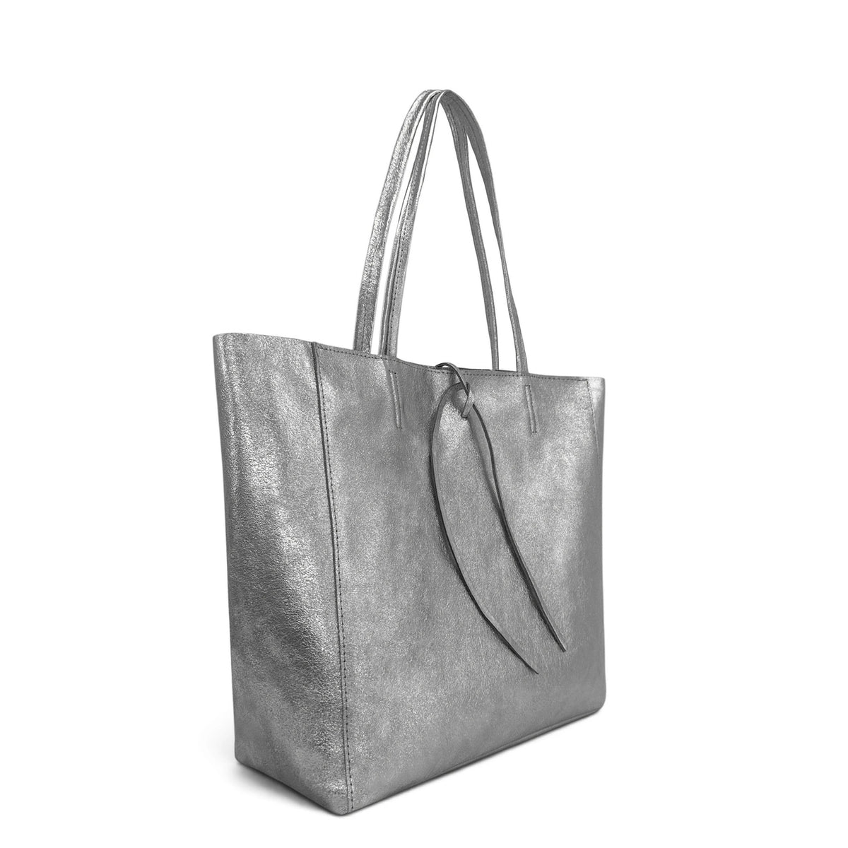 Shopper in pelle metallizzata HOBART Argento chiaro