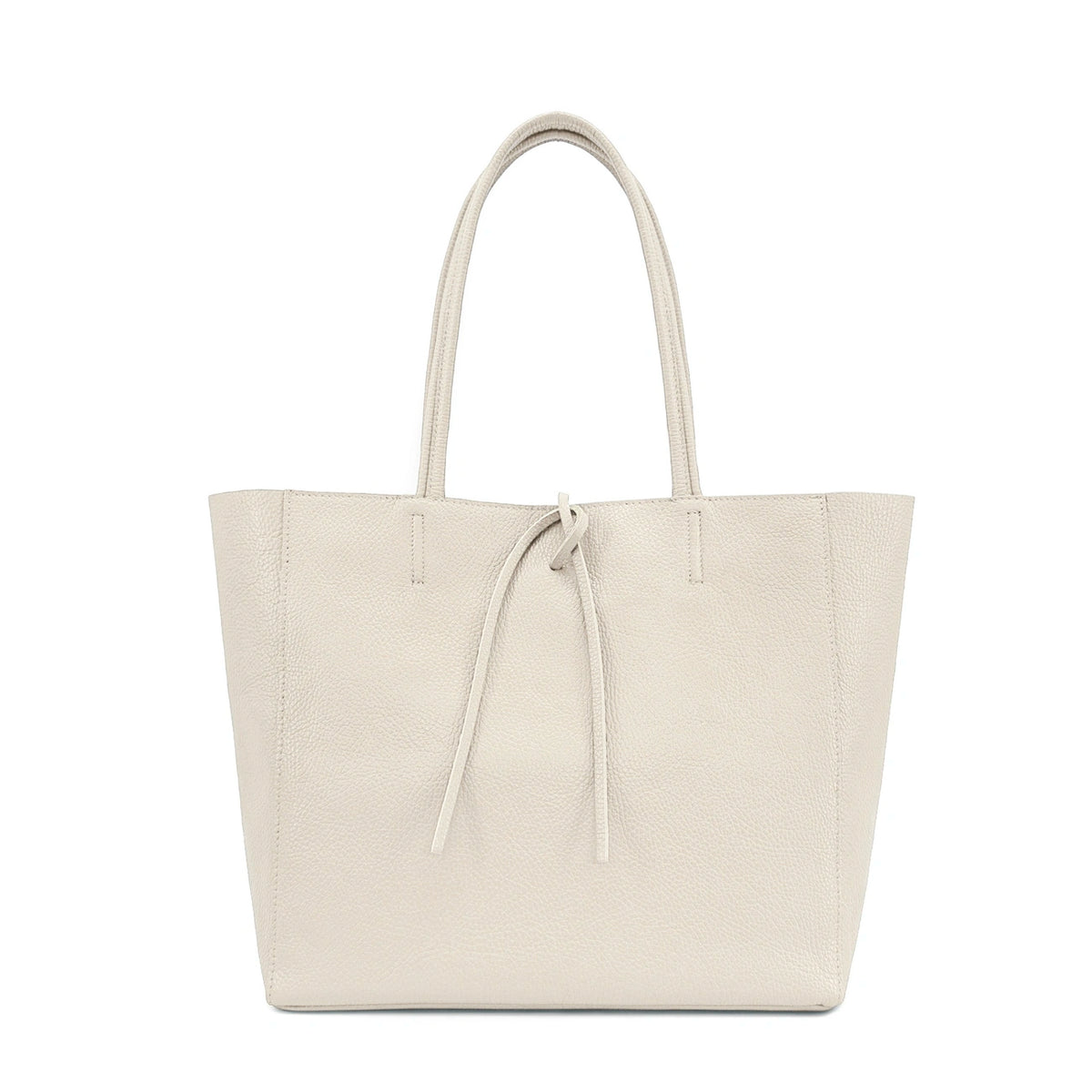Sac cabas en cuir grainé HOBART Beige crème