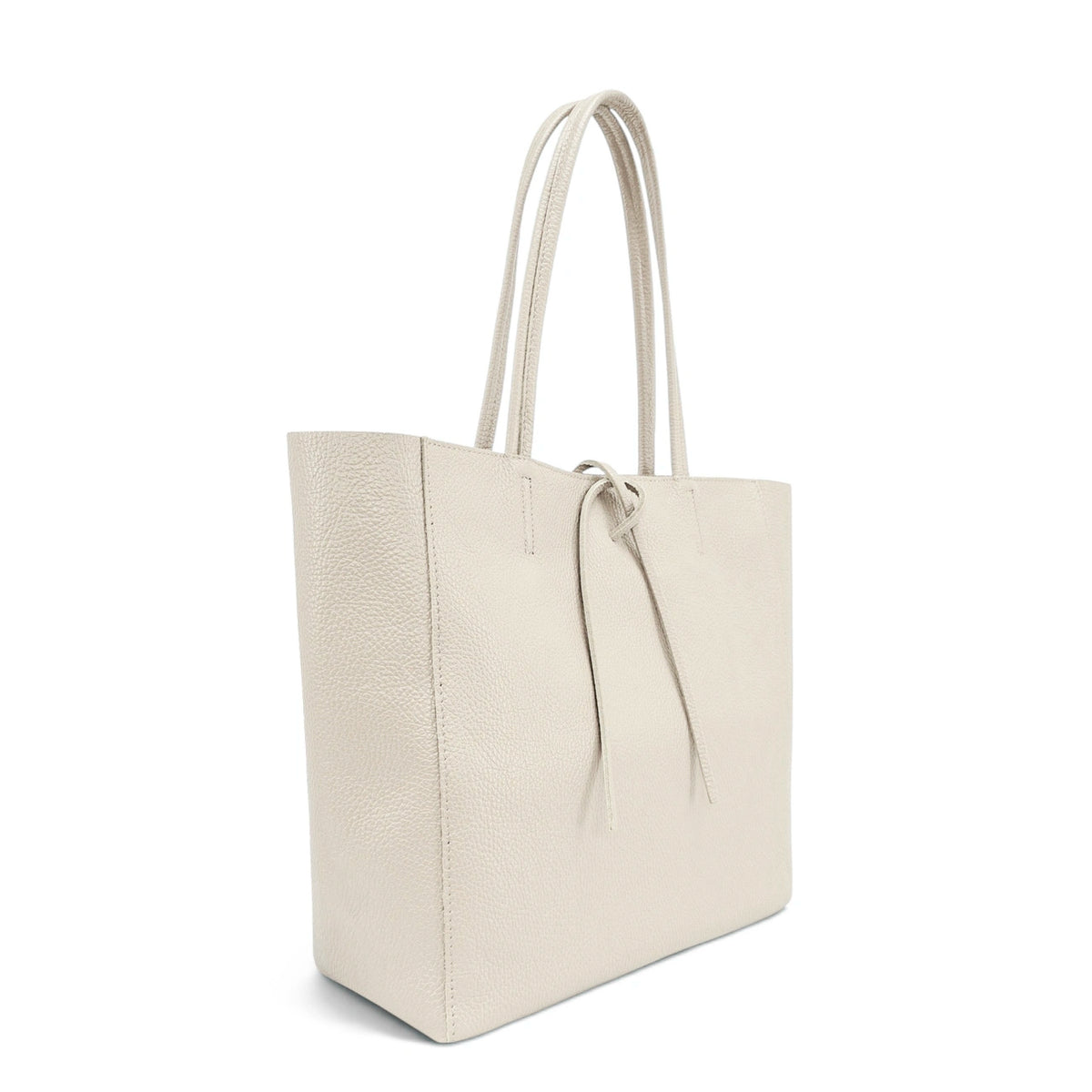 Sac cabas en cuir grainé HOBART Beige crème