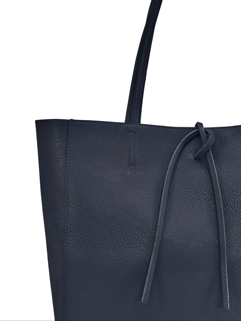 Bolso shopper de piel granulada HOBART Azul marino