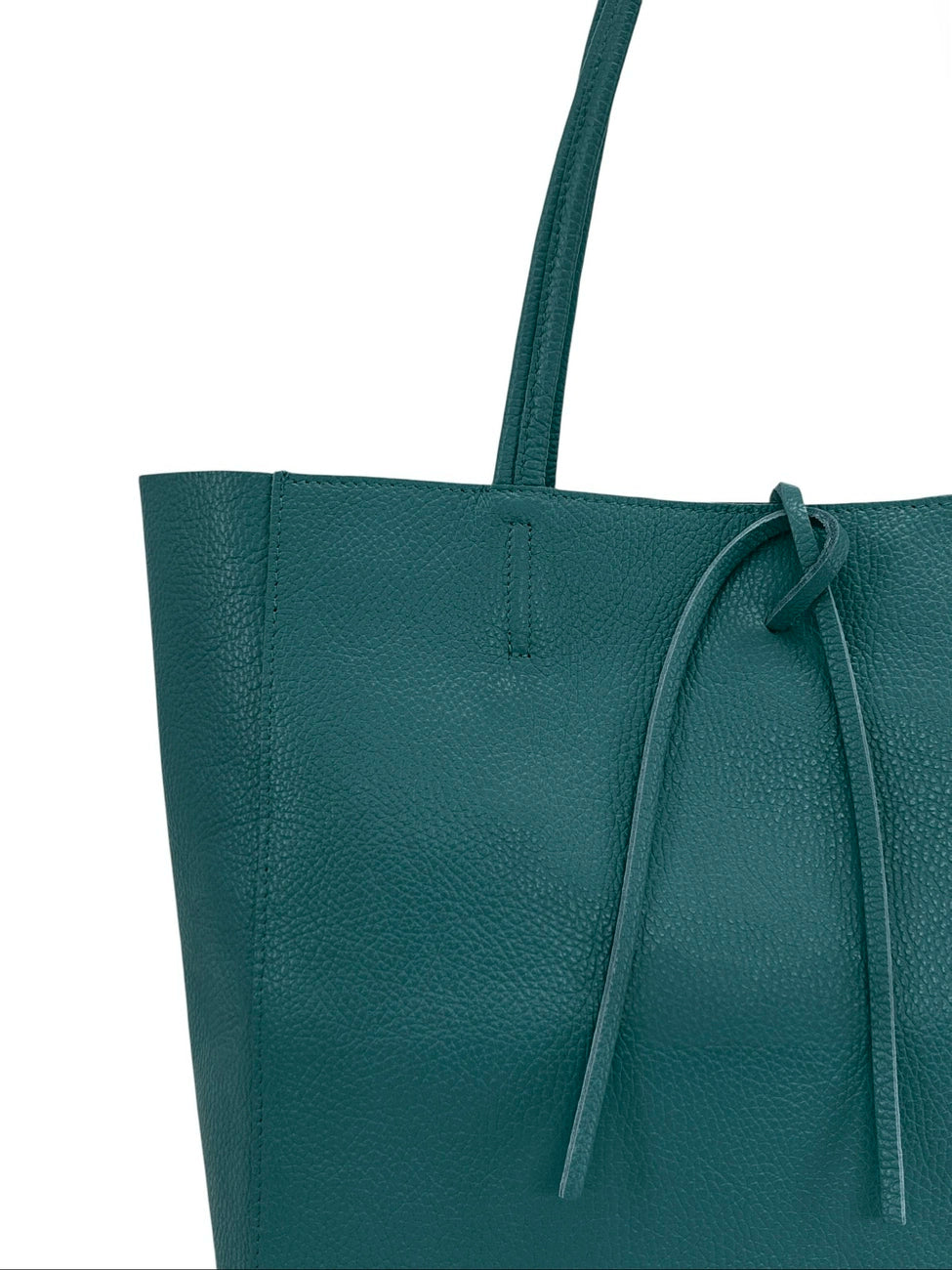 Shopper aus genarbtem Leder HOBART Petrolgrün