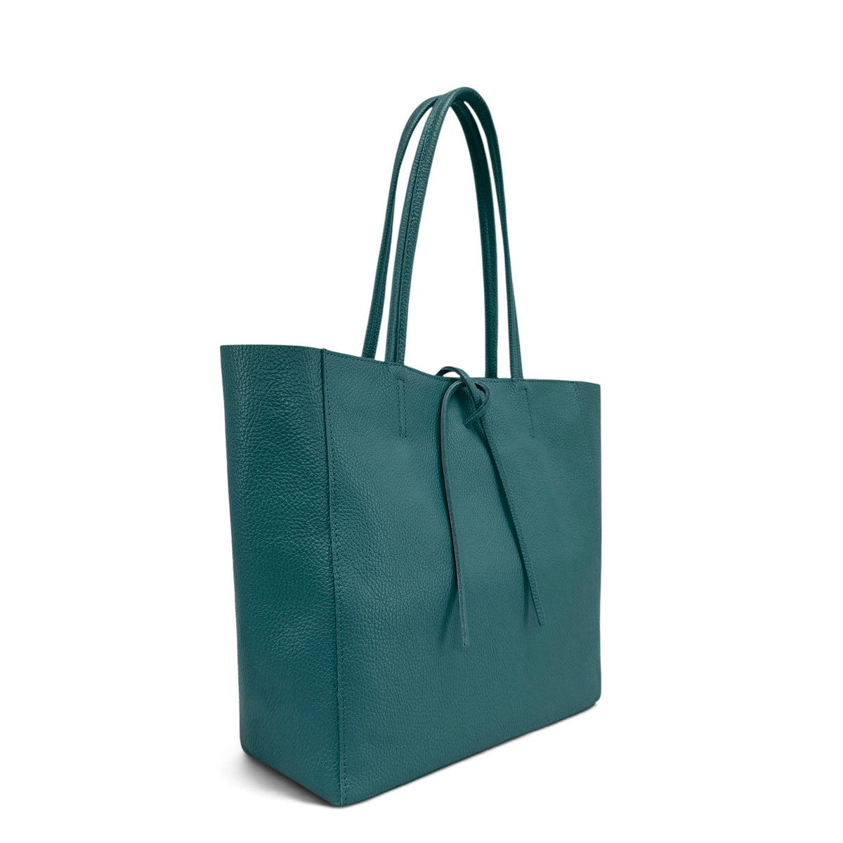 Shopper van generfd leer HOBART Petrolblauw