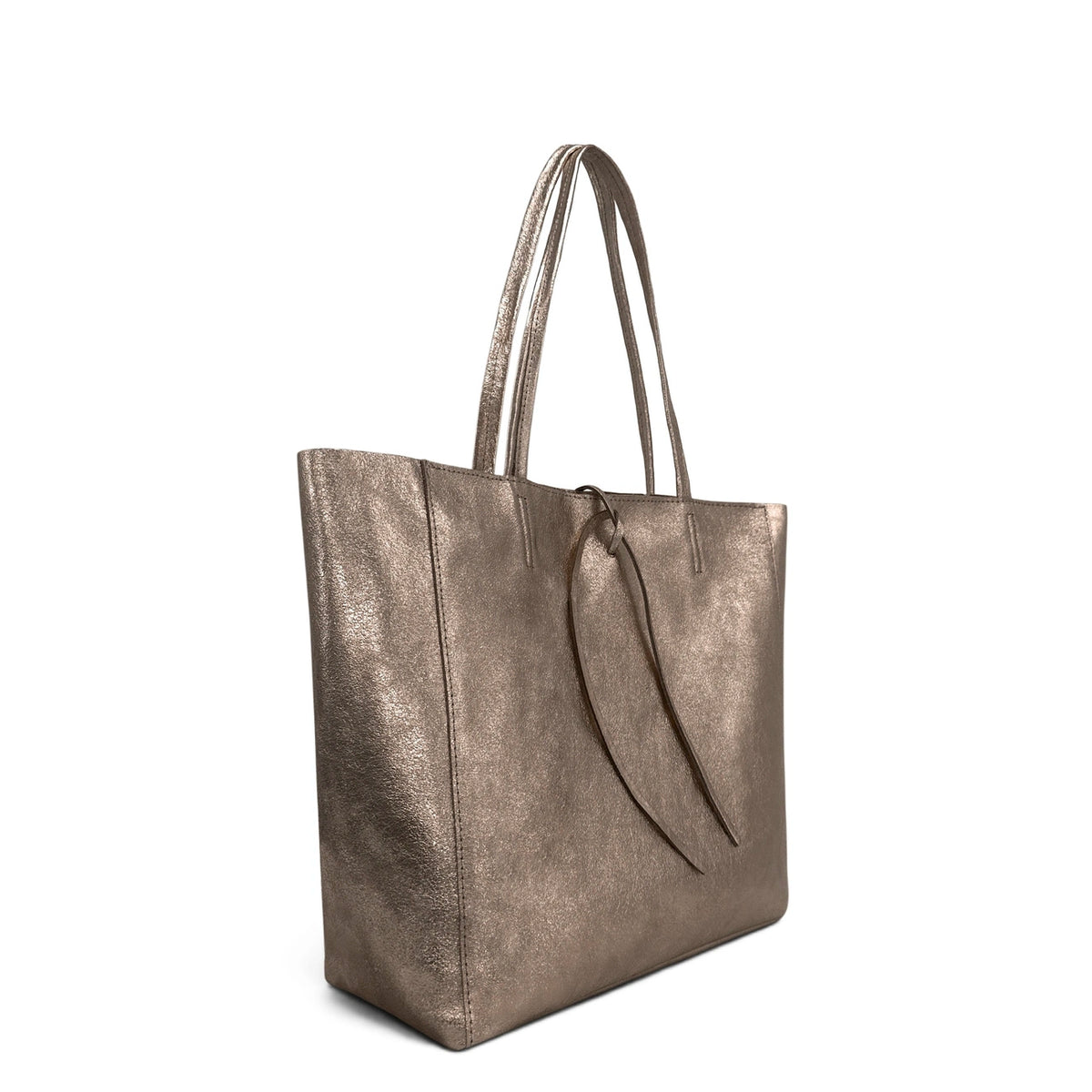 HOBART-shopper van gemetalliseerd leer Iriserend champagne