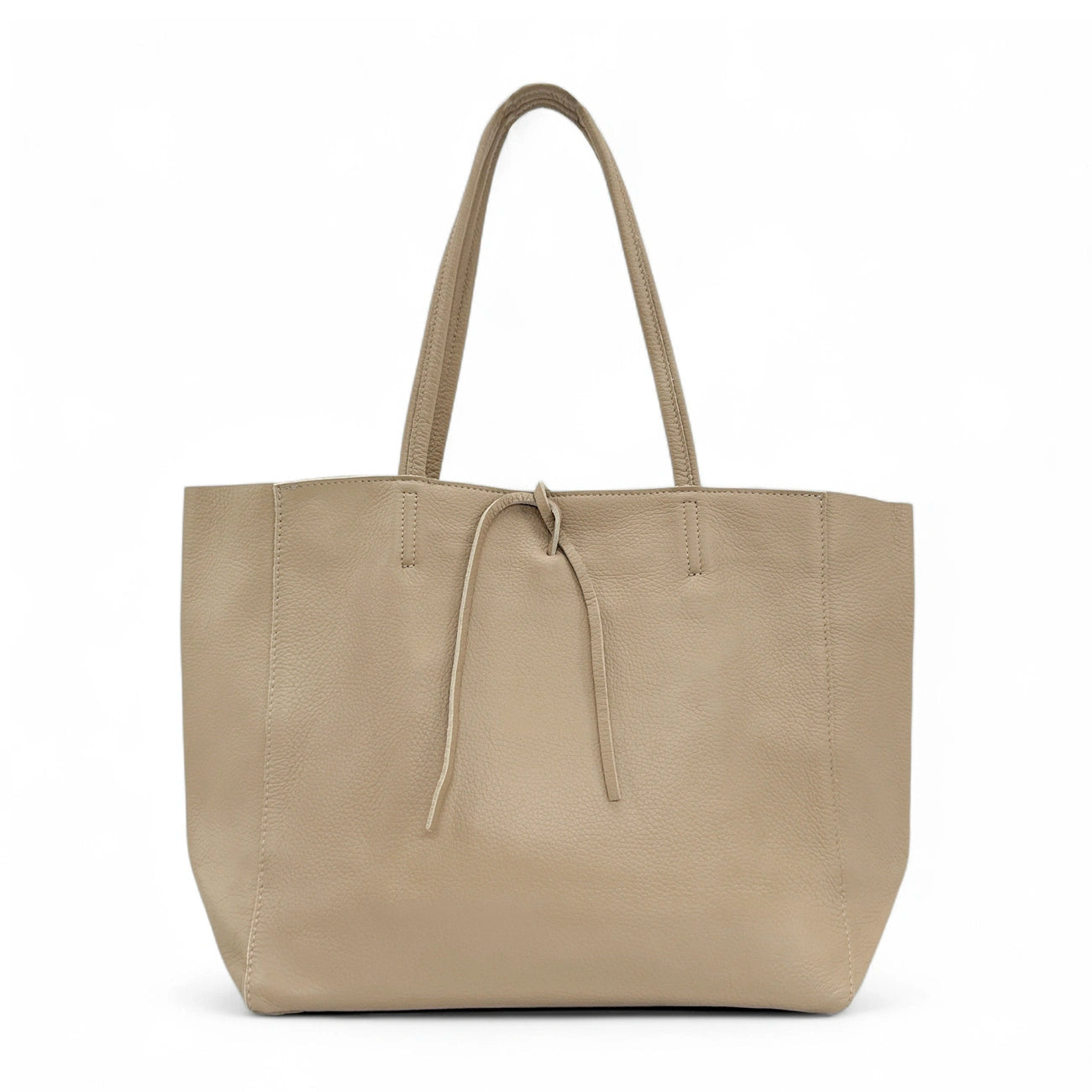 Bag cabas in grained leather HOBART Duck green