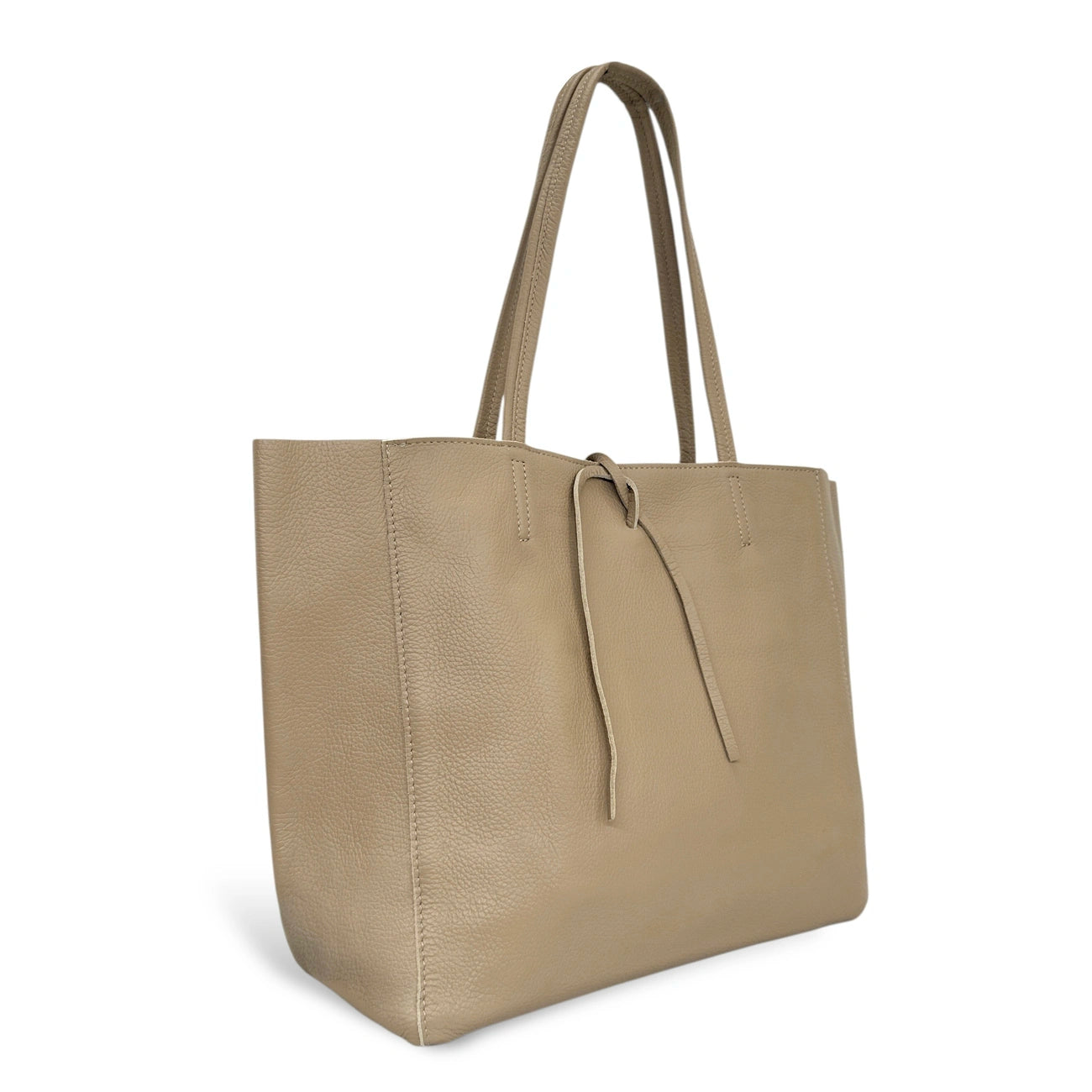 Bag cabas in grained leather HOBART Duck green
