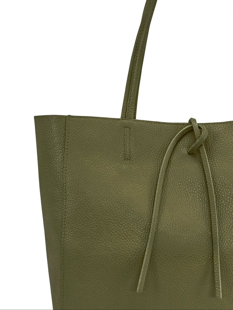 Bolso shopper de piel granulada HOBART Caqui