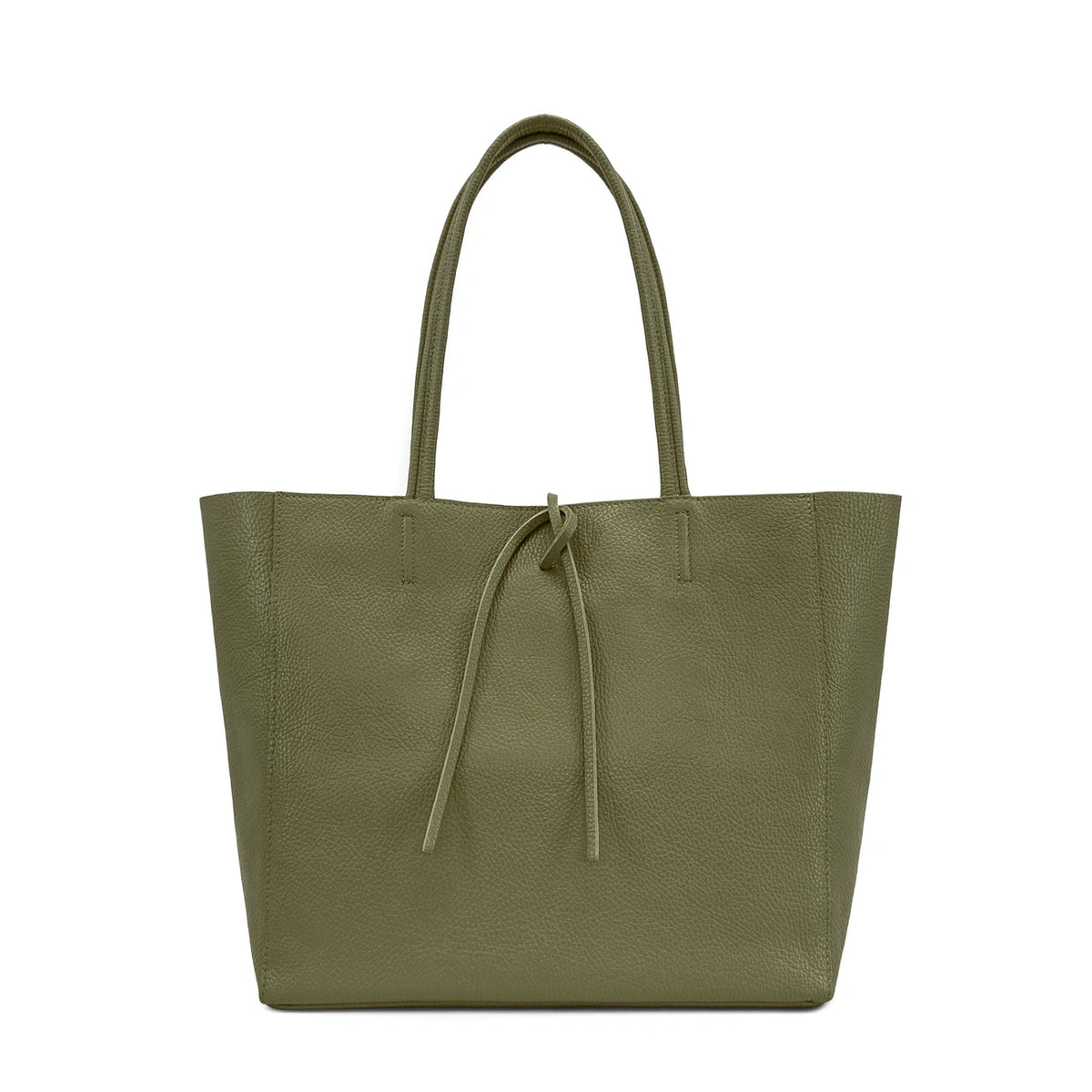 Borsa shopper in pelle martellata HOBART Kaki