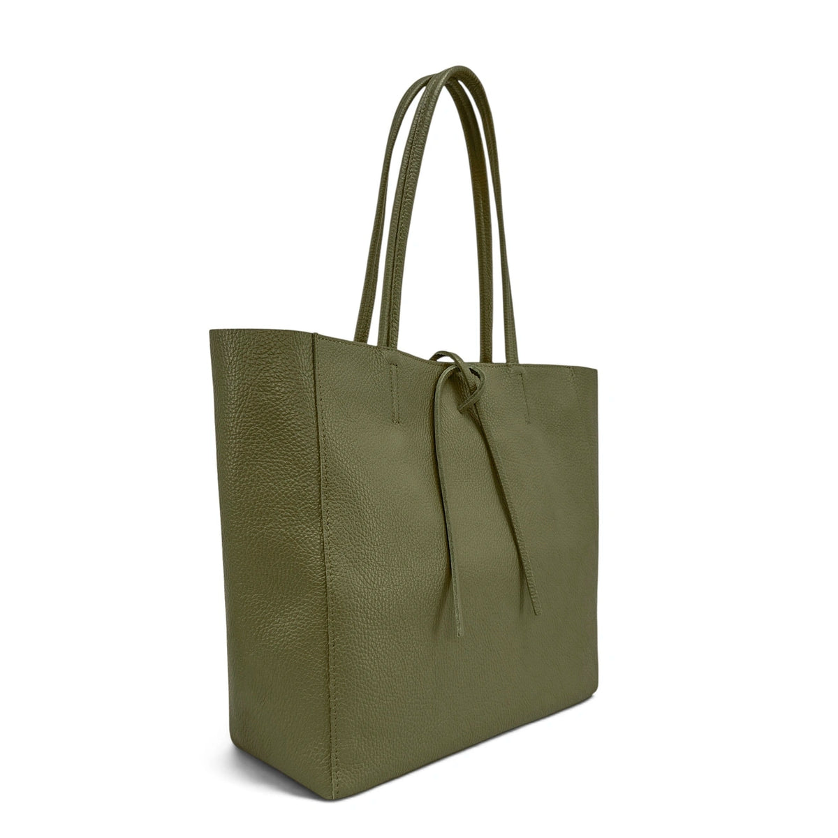 Borsa shopper in pelle martellata HOBART Kaki