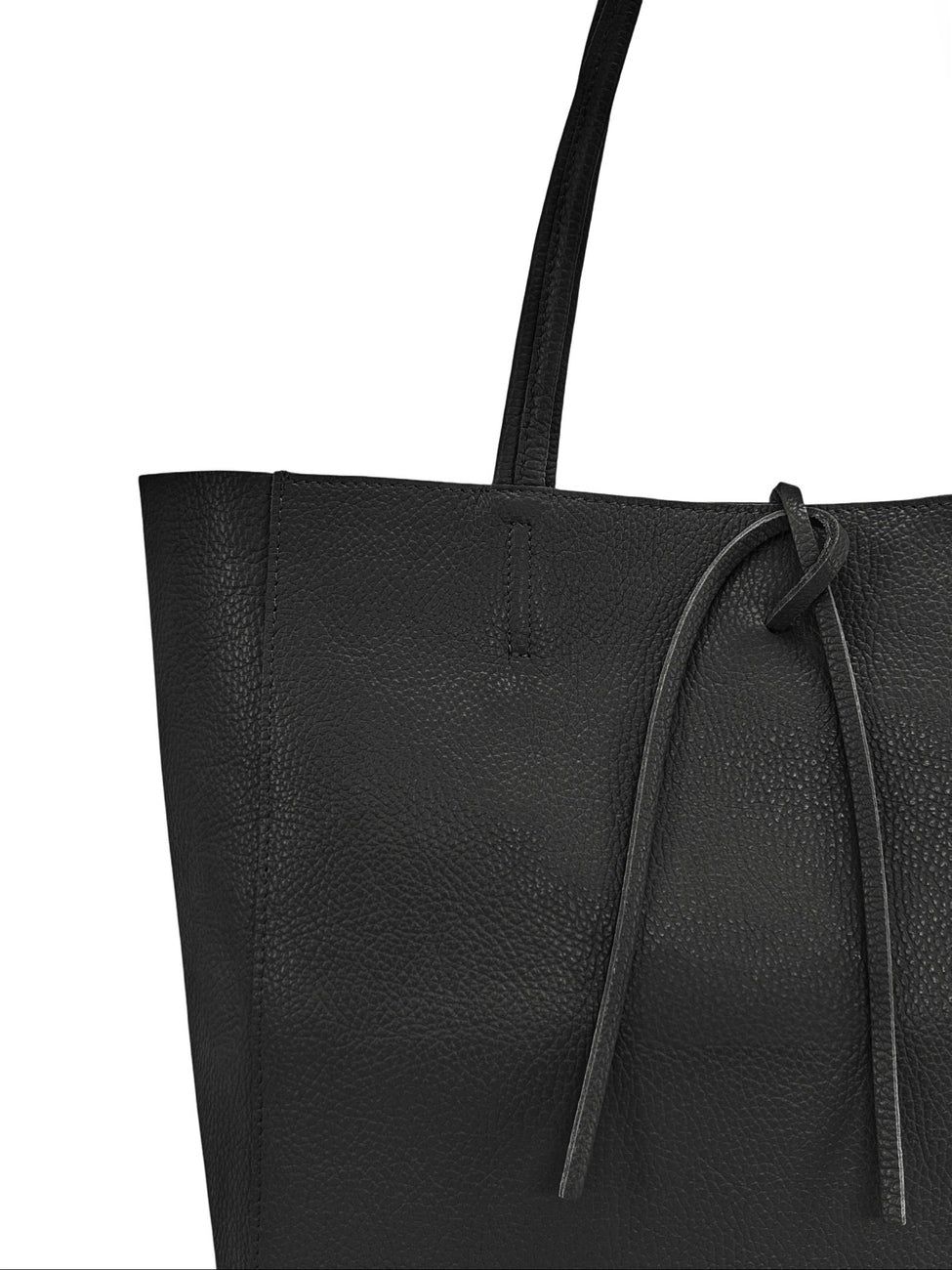 Bolso shopper de piel granulada HOBART Negro