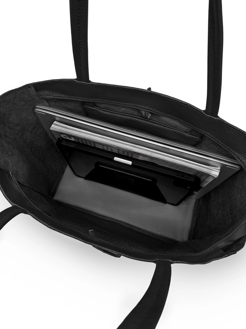 Bolso shopper de piel granulada HOBART Negro