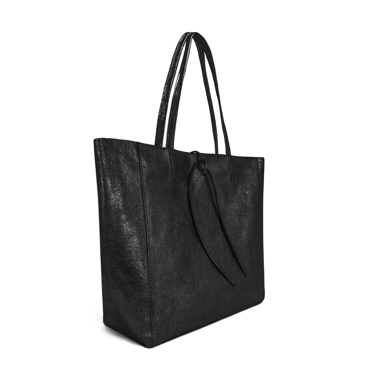 Shopper in pelle metallizzata HOBART Blu iridescente