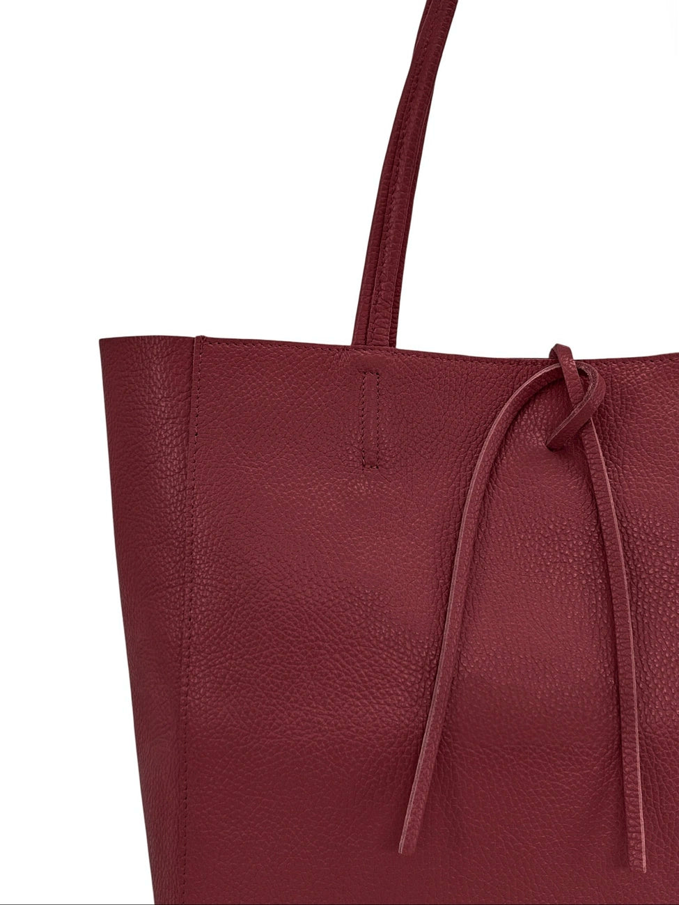 Shopper aus genarbtem Leder HOBART Dunkelrot