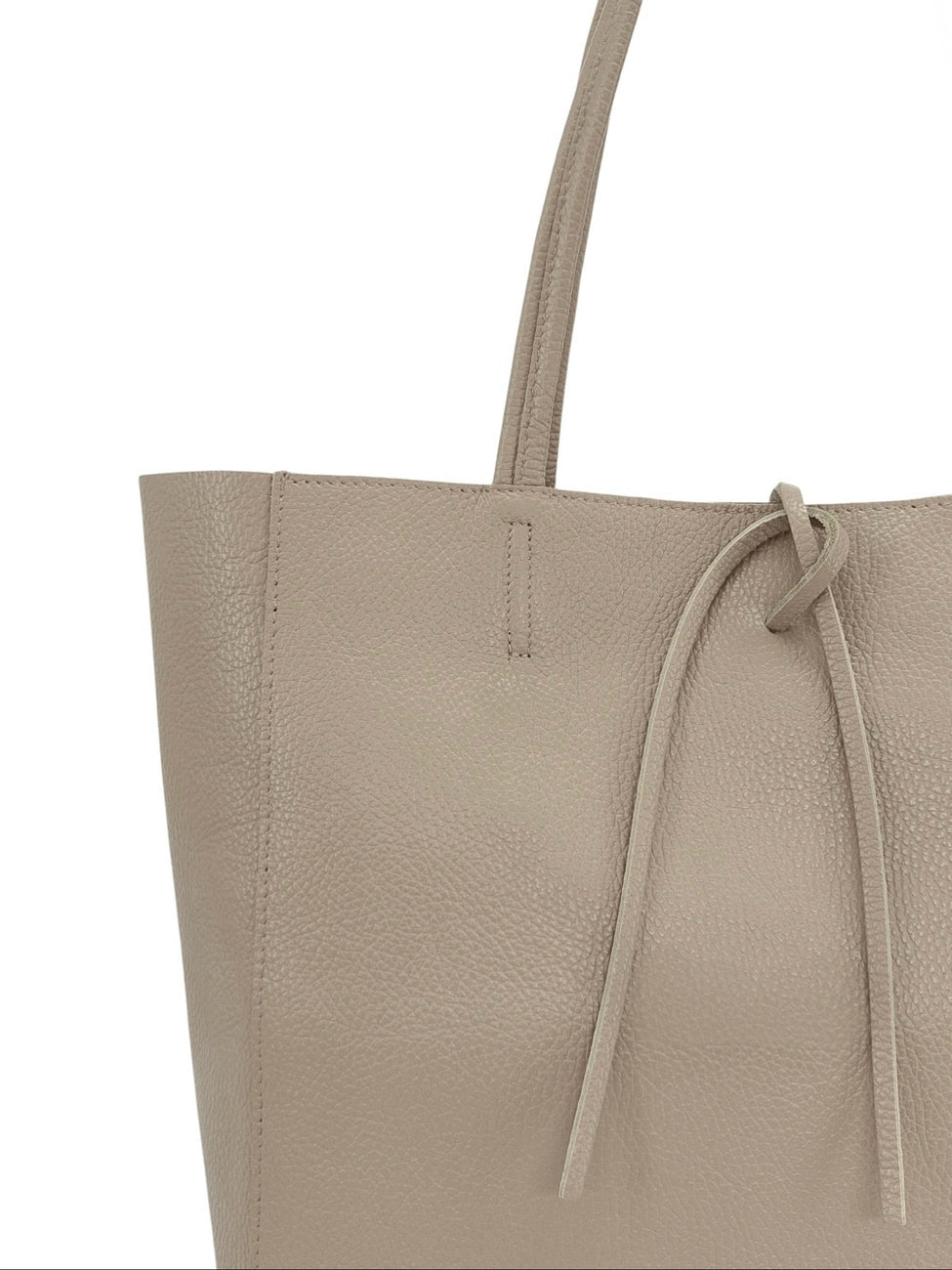 Shopper aus genarbtem Leder HOBART Taupe