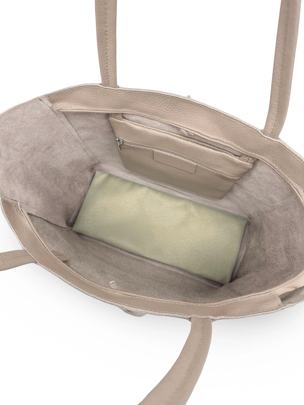 Shopper aus genarbtem Leder HOBART Taupe
