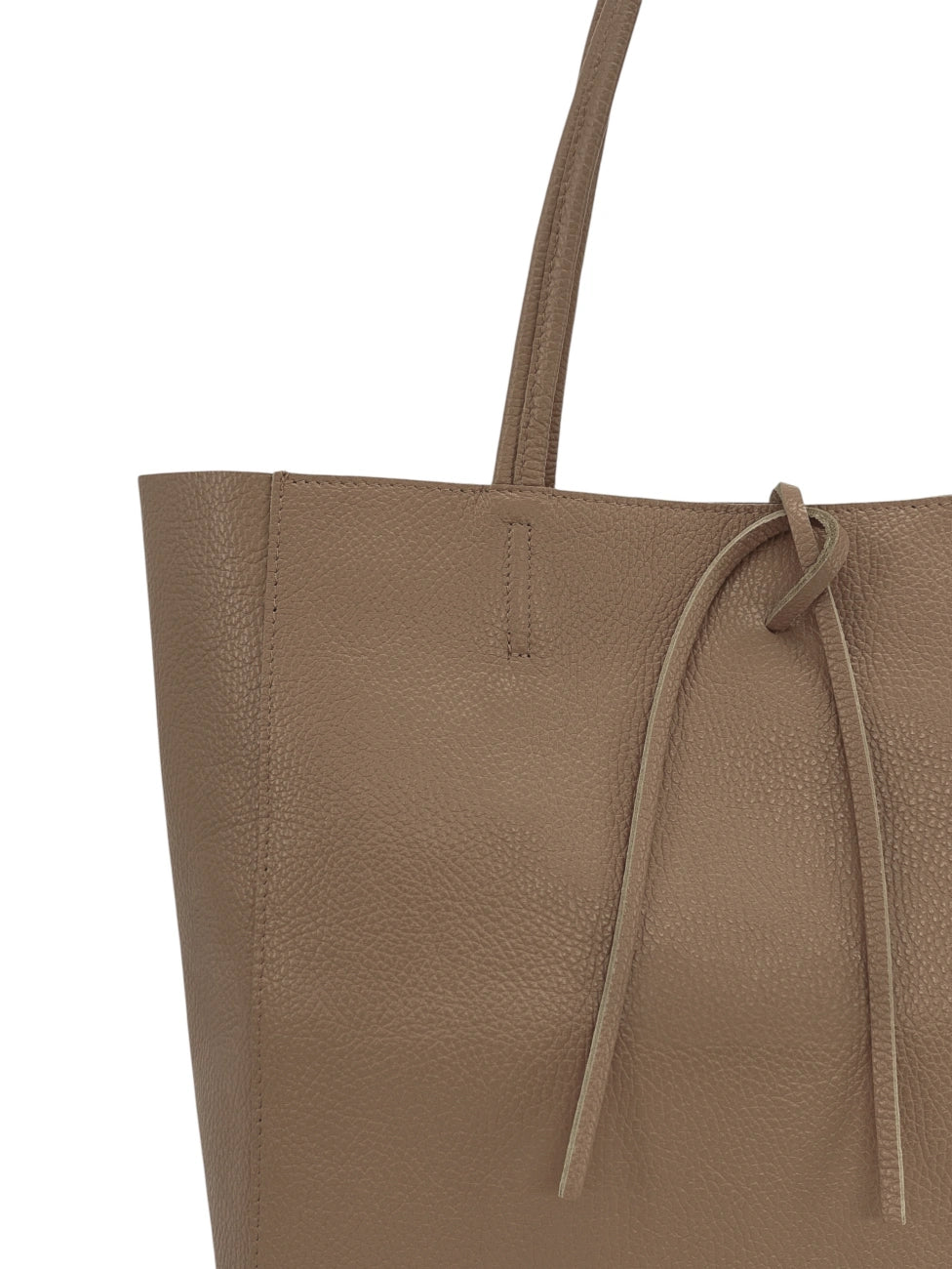 Bolso shopper de piel granulada HOBART Topo oscuro