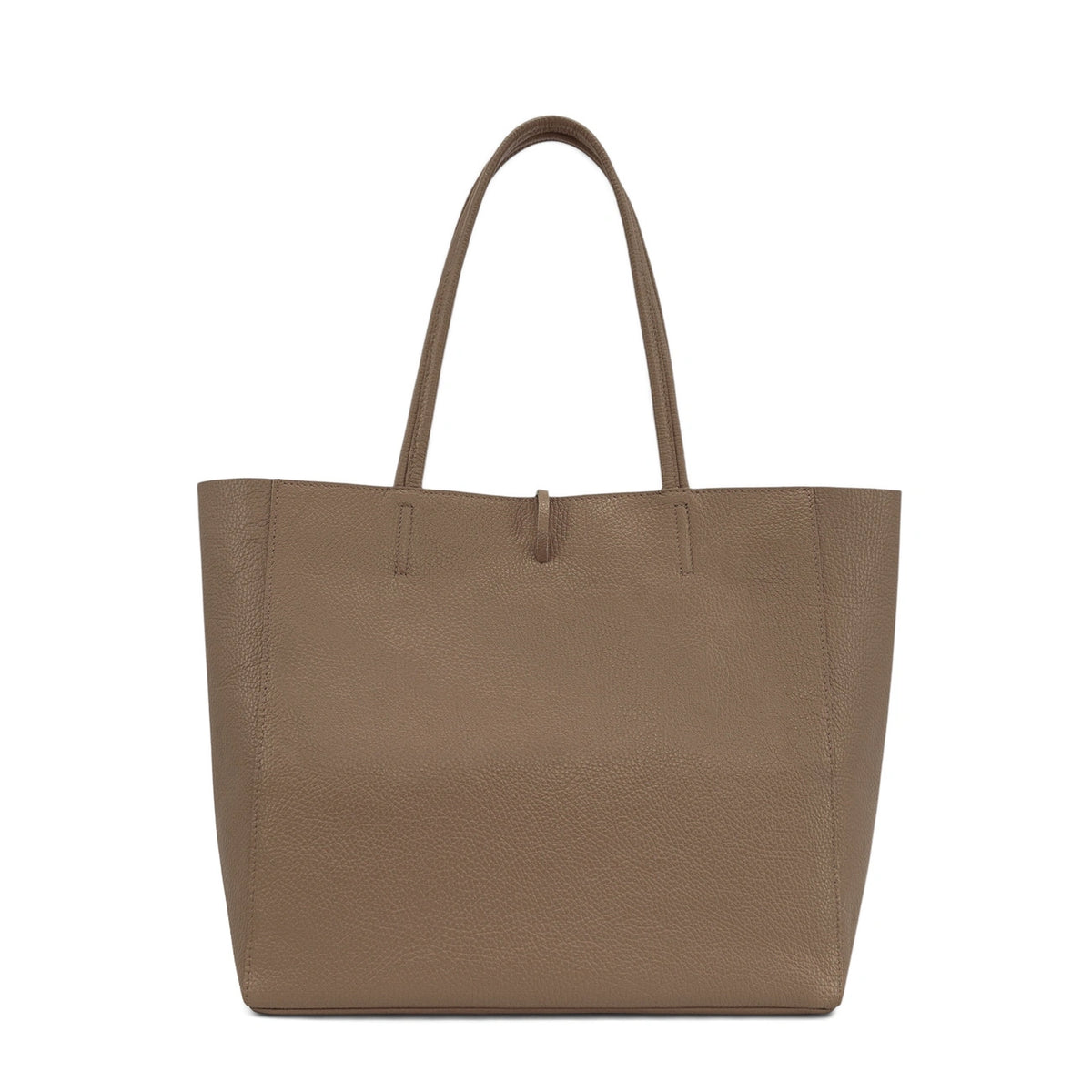 Bolso shopper de piel granulada HOBART Topo oscuro
