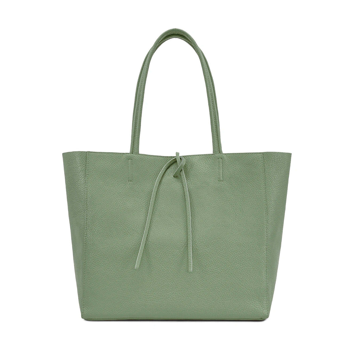 Sac cabas en cuir grainé HOBART Vert amande