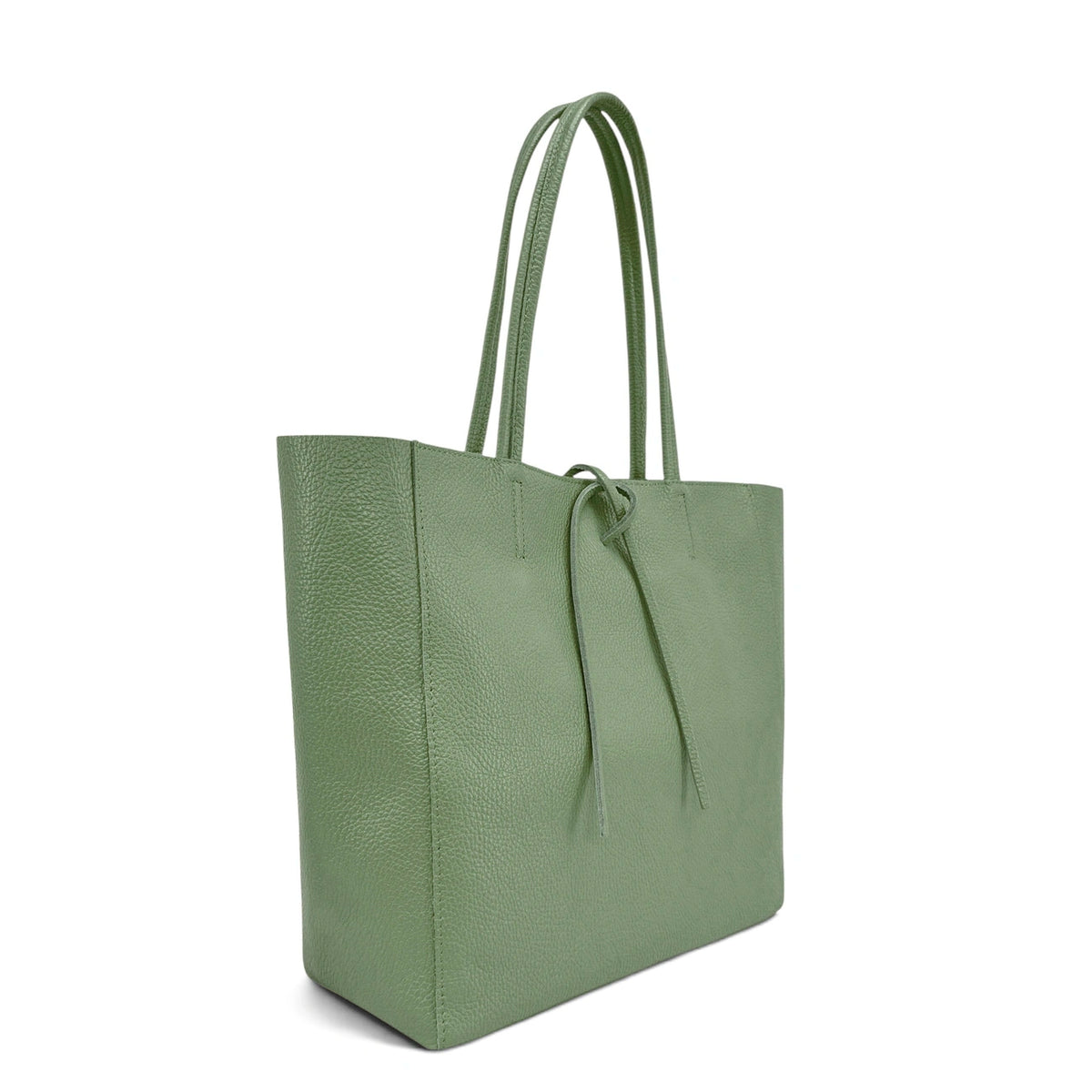 Sac cabas en cuir grainé HOBART Vert amande