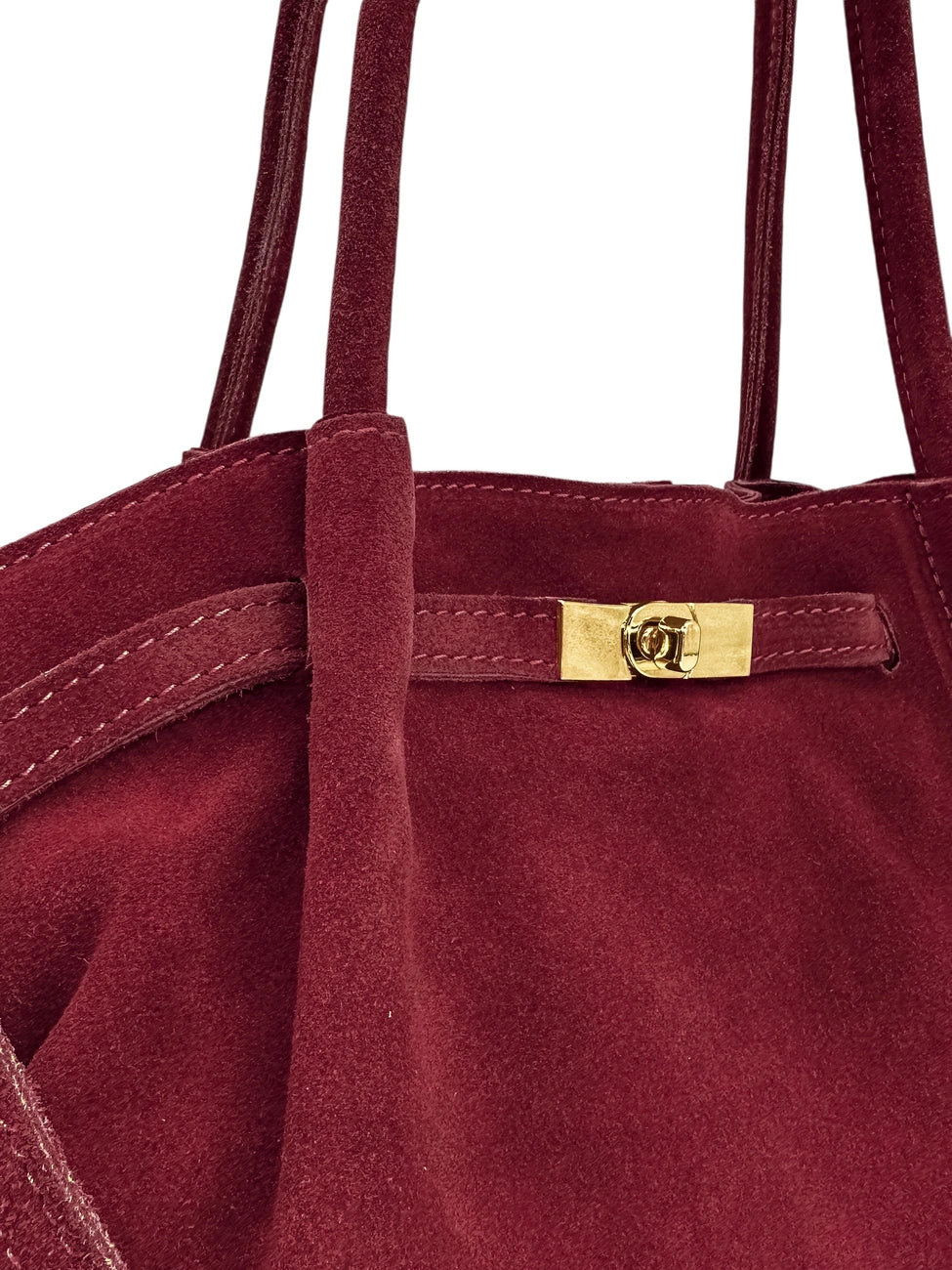 Slouchy suede tote bag ALANA Burgundy Red