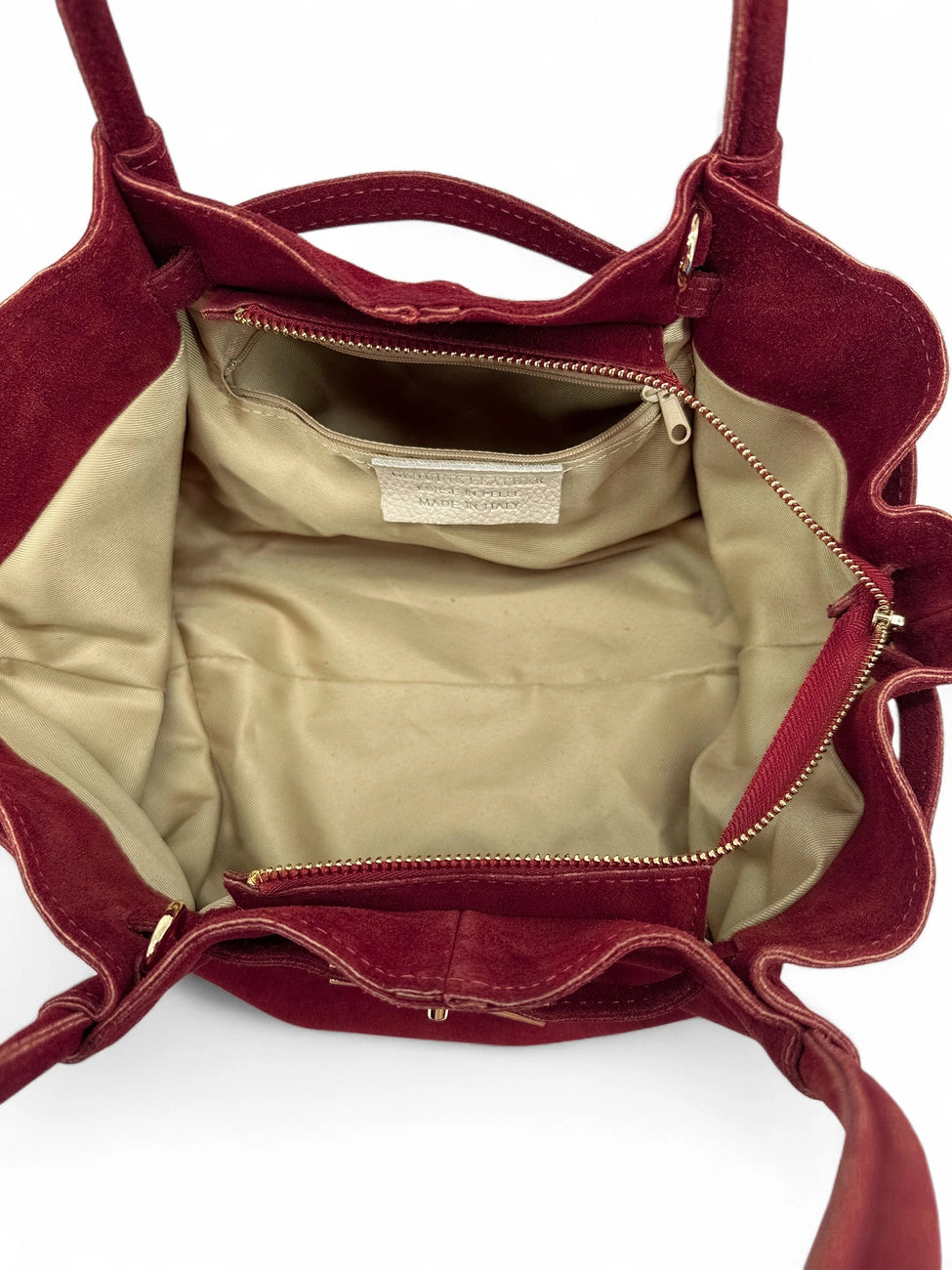Slouchy suede tote bag ALANA Burgundy Red