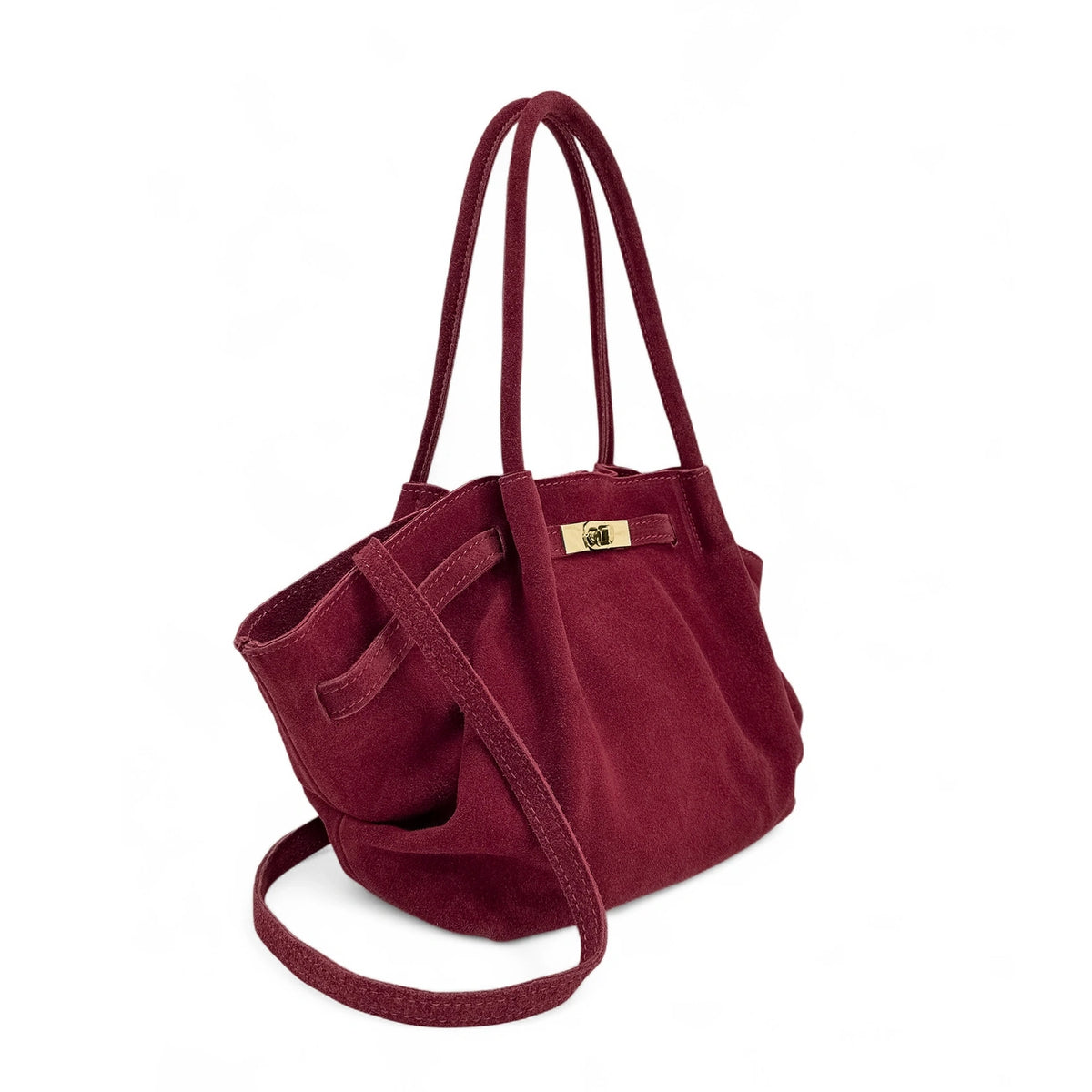 Slouchy suede tote bag ALANA Burgundy Red