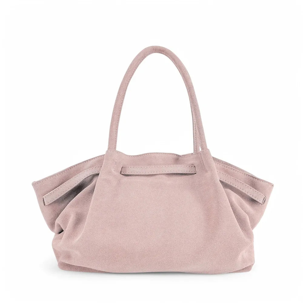 Sac cabas loose en croûte de cuir ALANA Rose nude