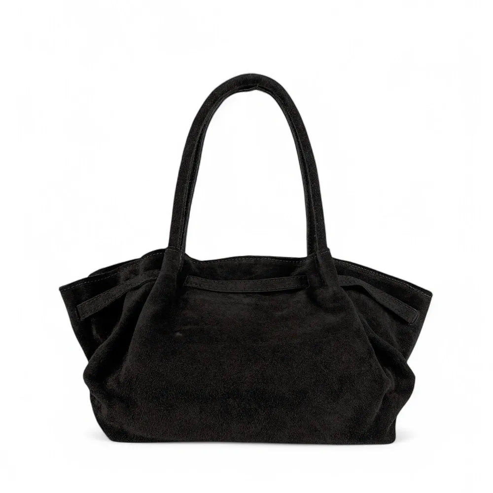 Sac cabas loose en croûte de cuir ALANA Noir