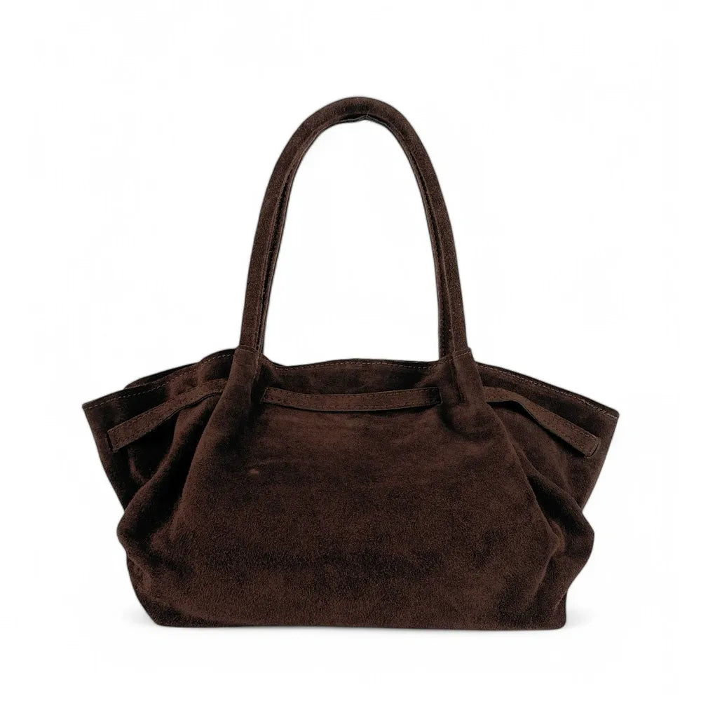 Sac cabas loose en croûte de cuir ALANA Chocolat