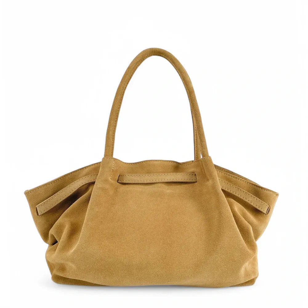 Sac cabas loose en croûte de cuir ALANA Taupe