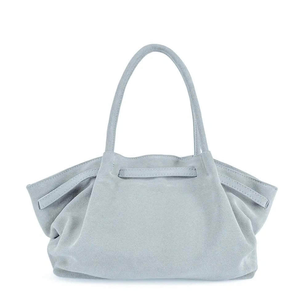 Sac cabas loose en croûte de cuir ALANA Bleu pastel
