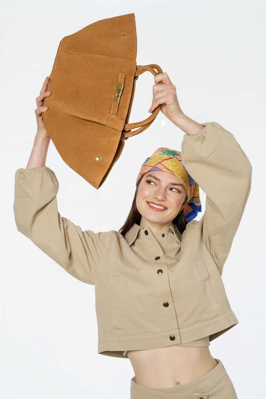 Sac cabas en daim CAPRI SUEDE Camel