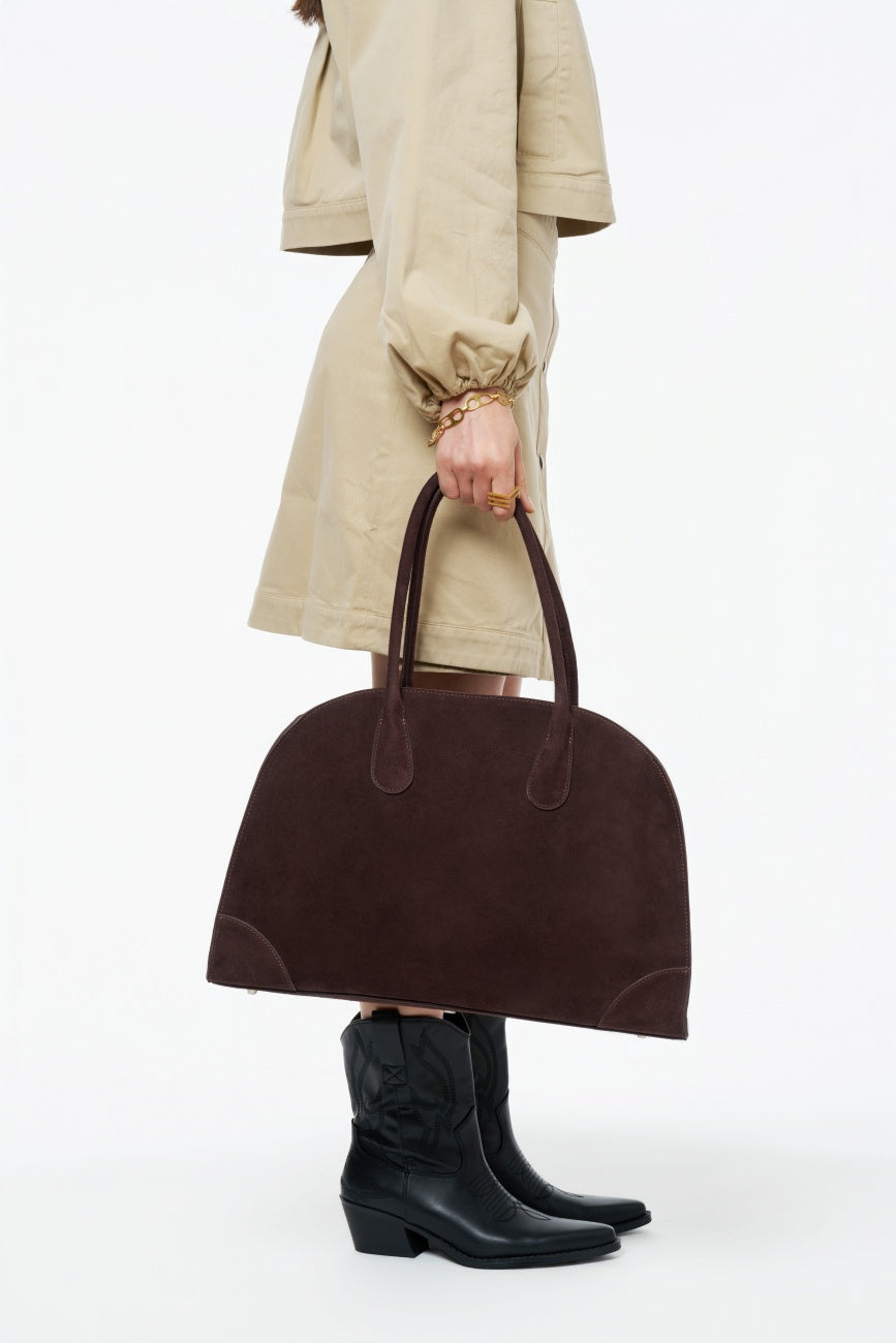 Sac cabas en daim CONSTANCE Chocolat