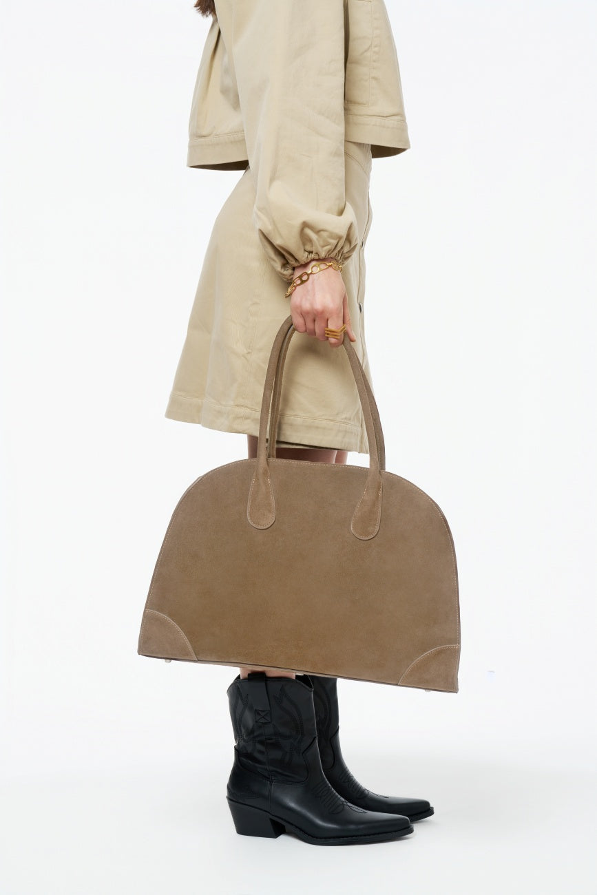 Shopper aus Wildleder CONSTANCE Taupe
