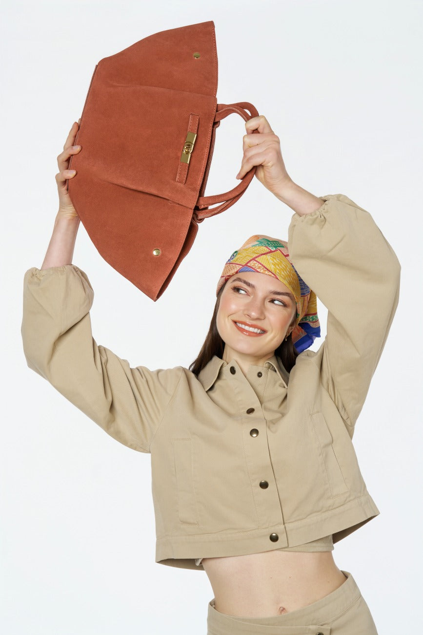 Sac cabas en daim CAPRI SUEDE Terracotta
