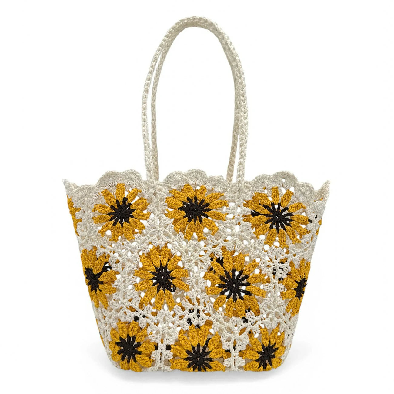 Panier cabas en pur coton GIPSY Jaune tournesol