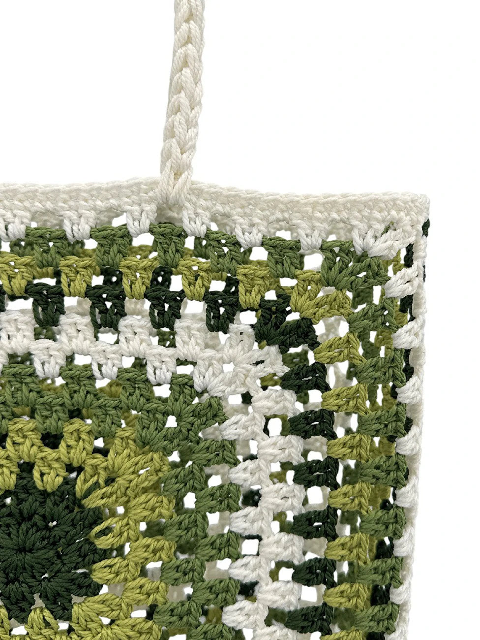 Shopper-Korbtasche aus reiner Baumwolle GIPSY Salbeigrün
