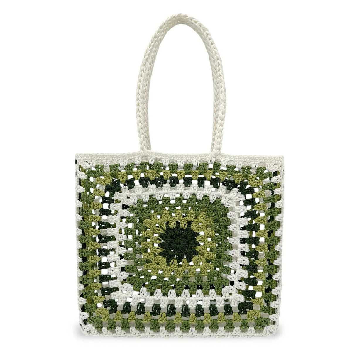 Shopper-Korbtasche aus reiner Baumwolle GIPSY Salbeigrün