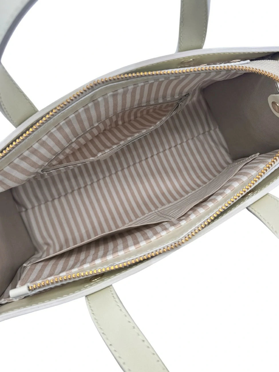 Shopper aus Glattleder und Rattan THEOLINE Cremebeige