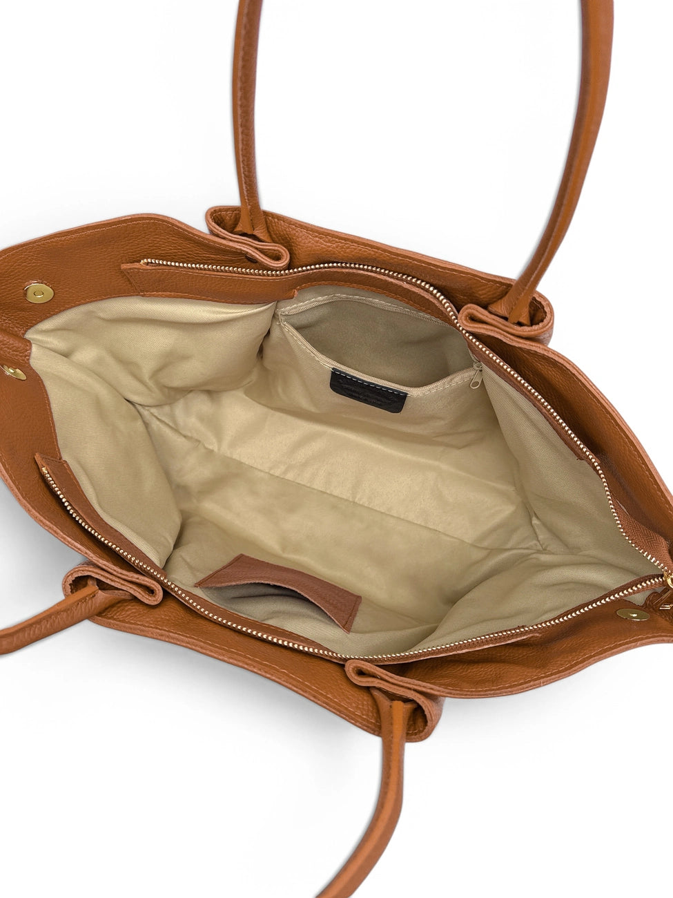 Bolso tote de piel granulada CAMPUS Marrón camel