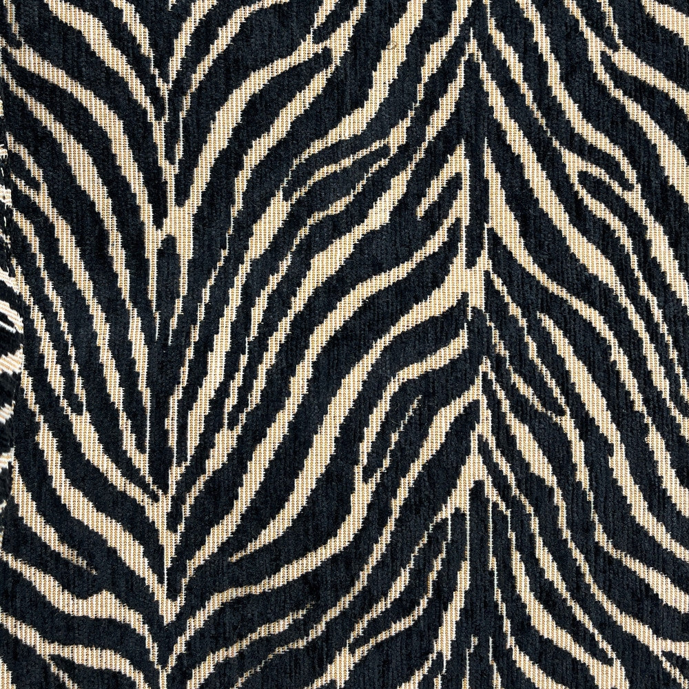 Sac cabas rigide en velours tissé LITTLE ZEBRA Onyx