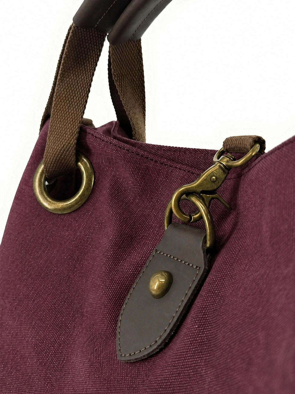 MONTPARNASSE canvas and leather convertible weekend bag, Burgundy