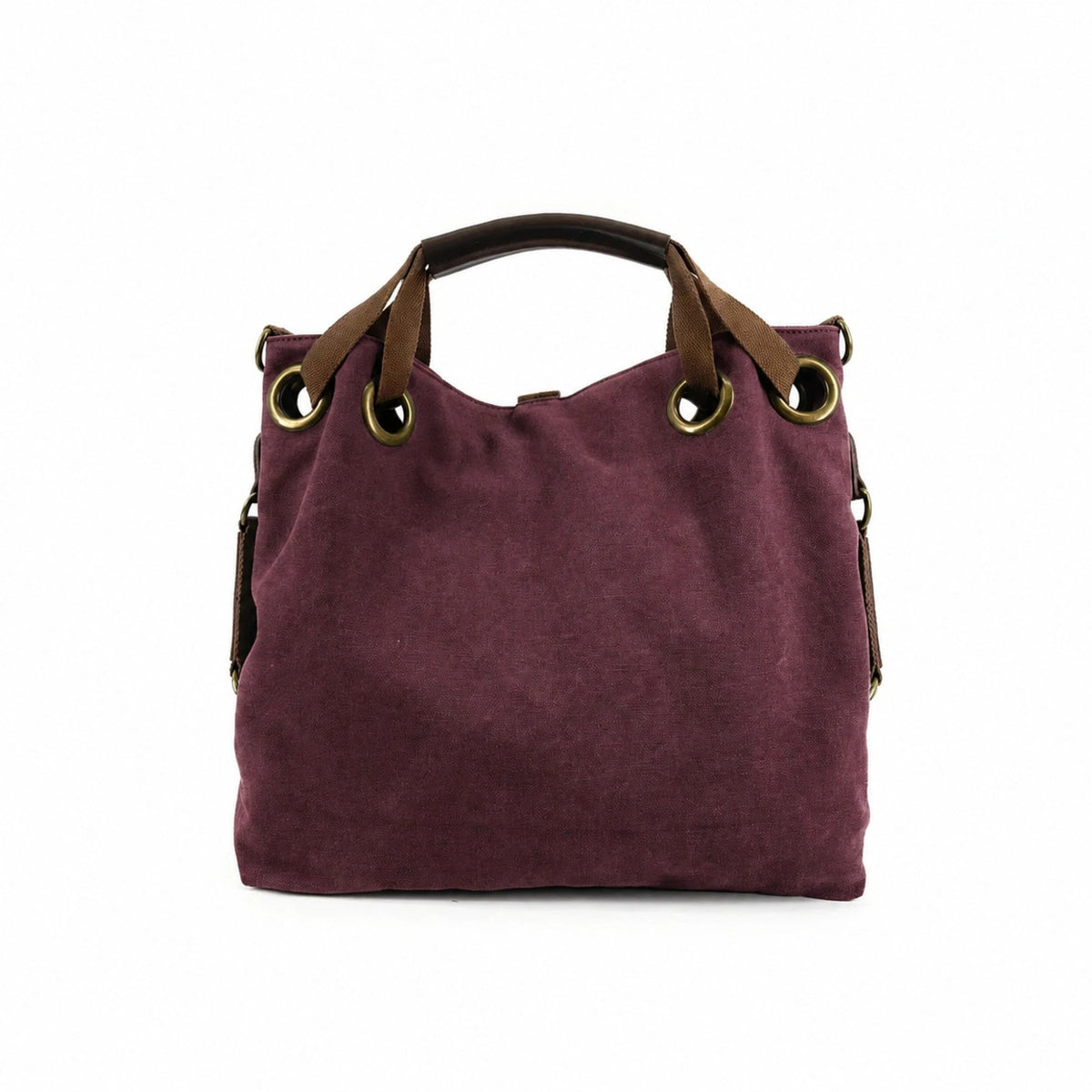 MONTPARNASSE canvas and leather convertible weekend bag, Burgundy